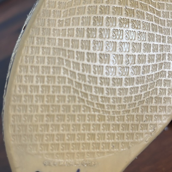 Stuart Weitzman Snake Embossed Leather Sling Back Wedge Heeled Sandals size 11 - Picture 11 of 13